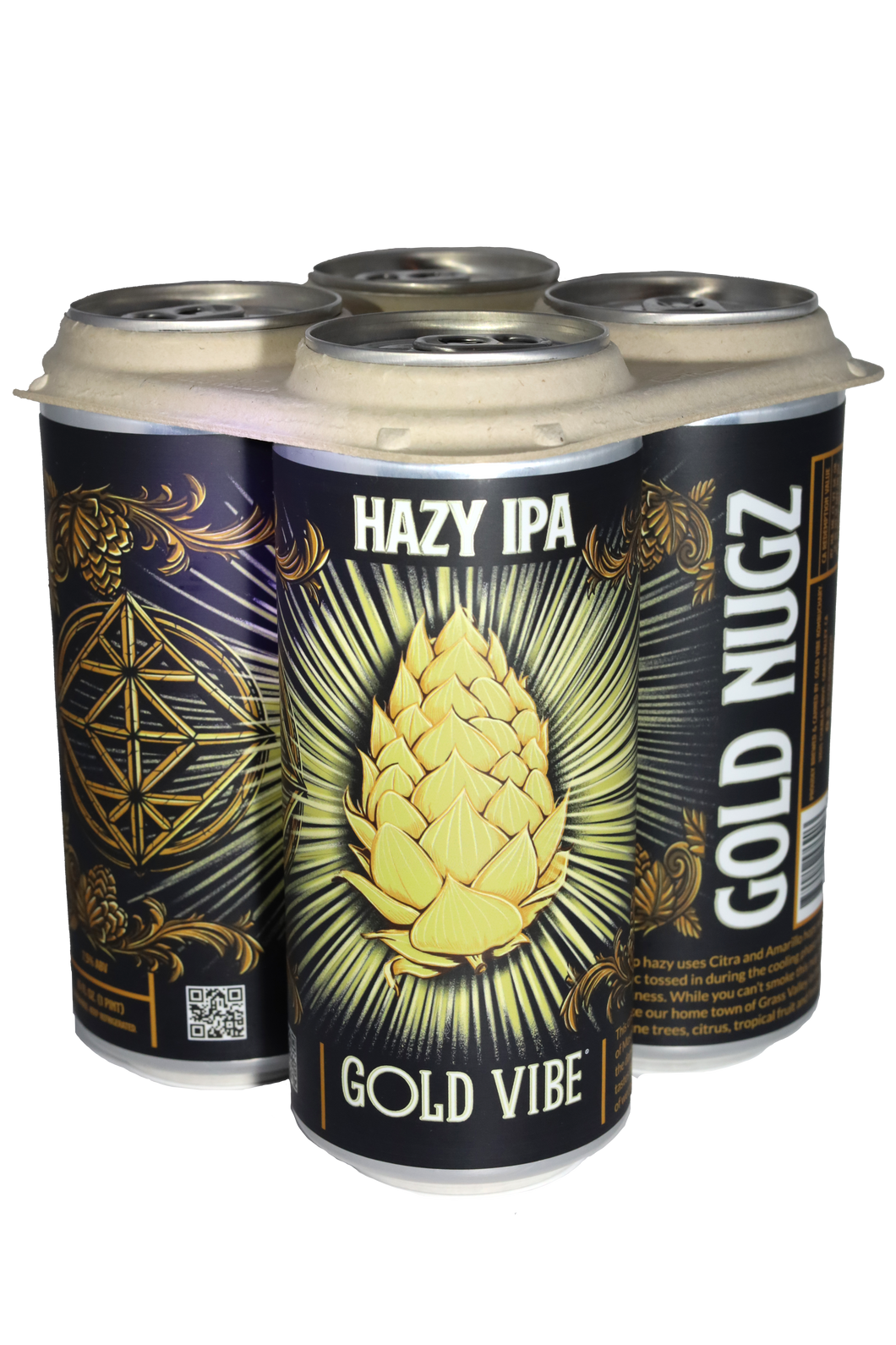 Gold Nugz Hazy IPA 4 Pack 16oz